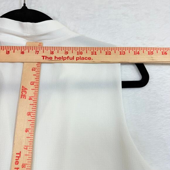 Calvin Klein S White Top Sheer‎ Office Minimalist Layering Capsule Smart Casual - Picture 6 of 10